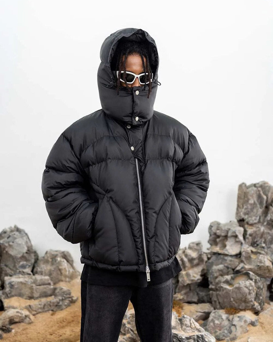 Black Hooded Puffer Jacket