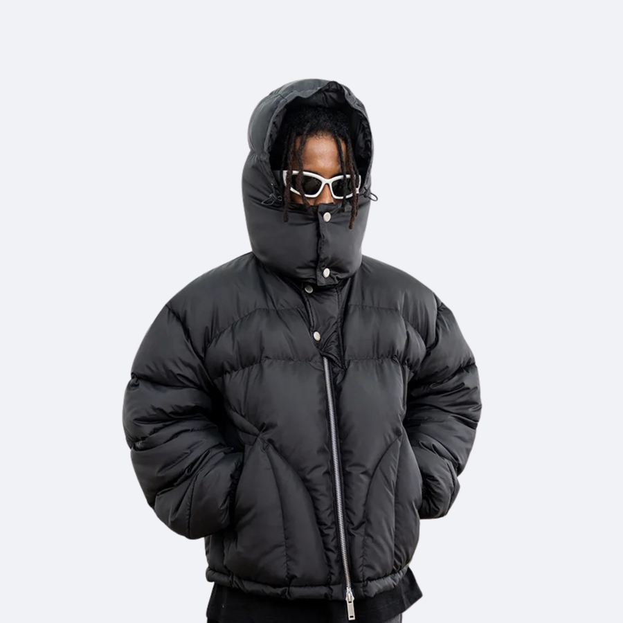 Winter hooded down jacket thickened