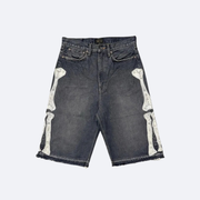 Skeleton Embroidery Loose Shorts
