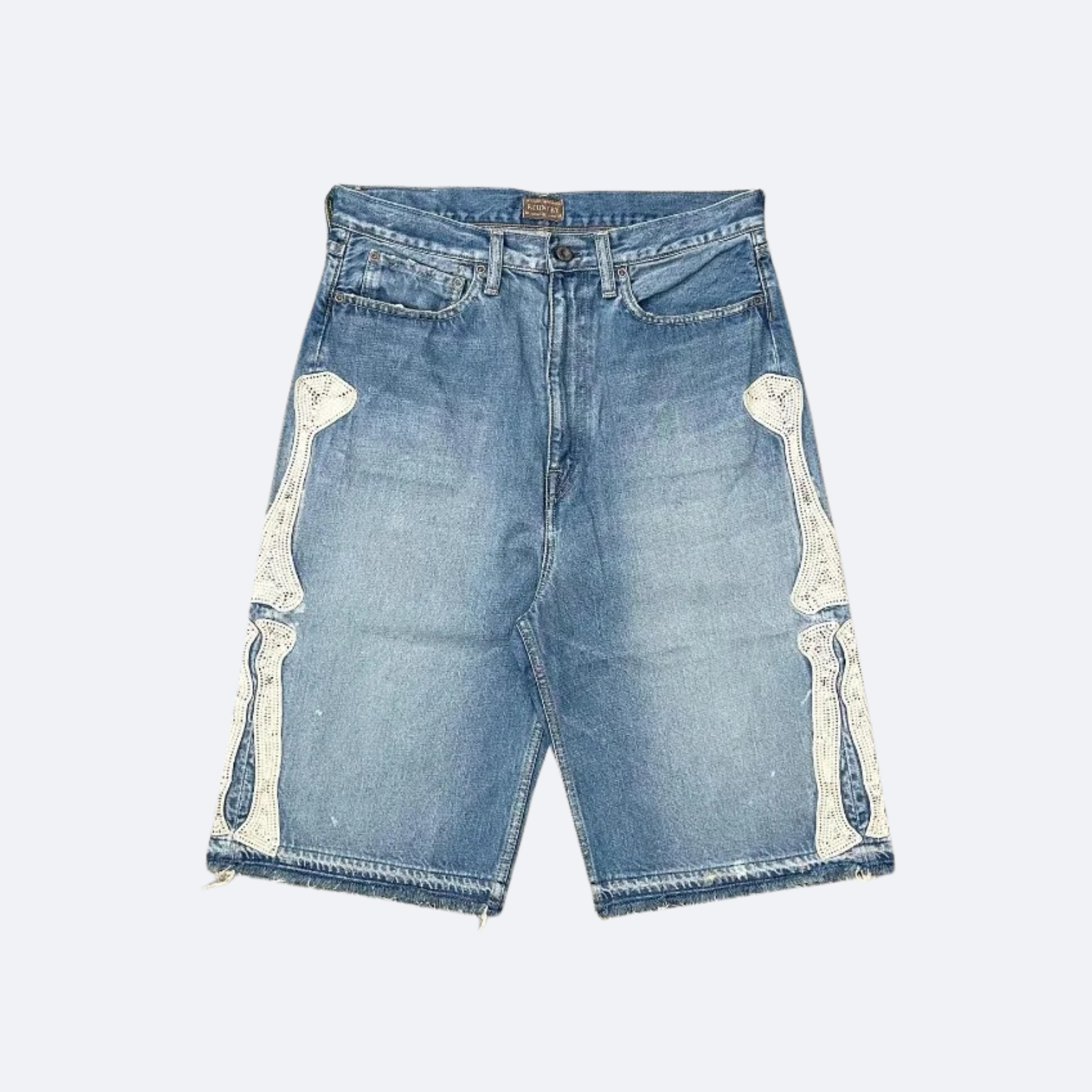 Skeleton Embroidery Loose Shorts