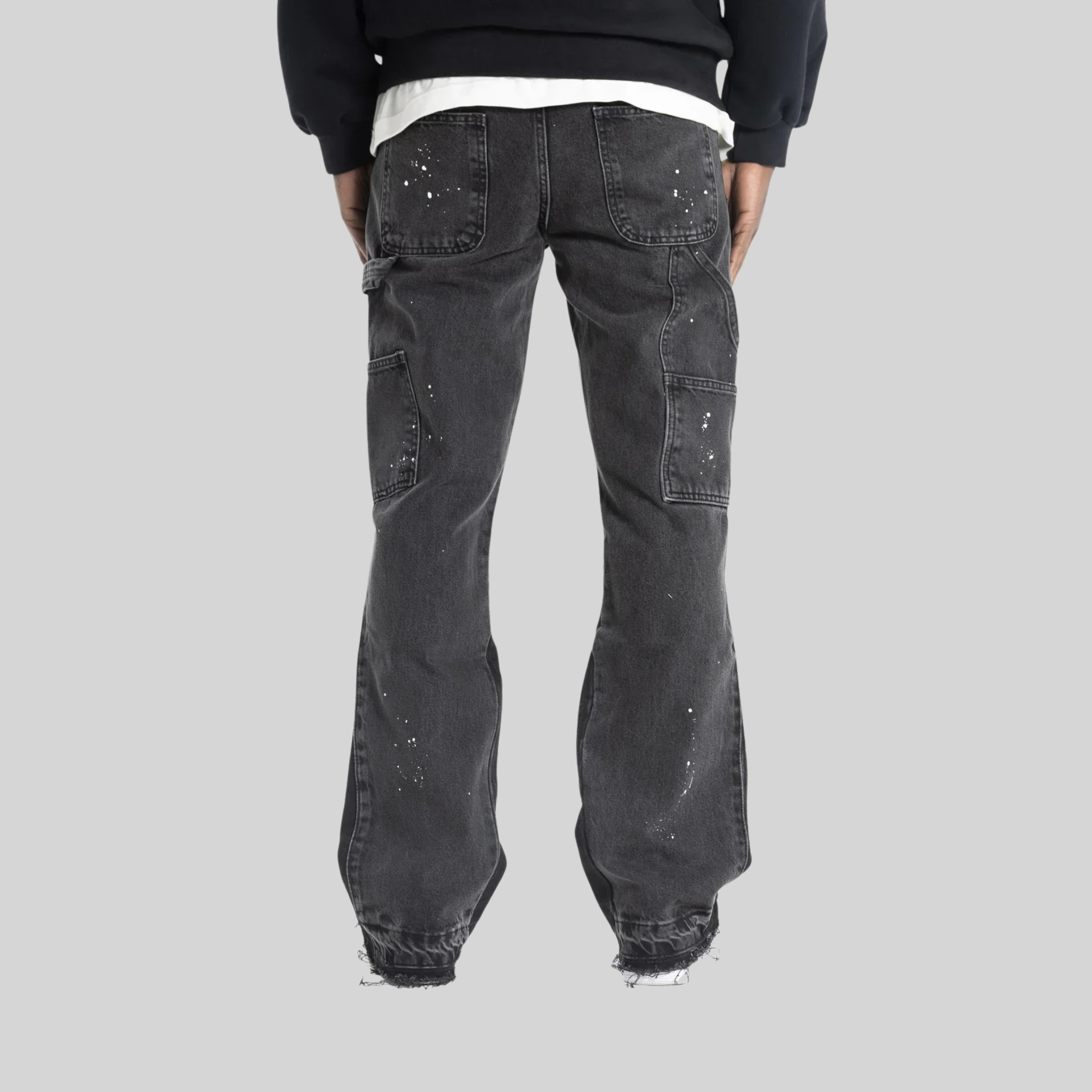 Black Patch-Work Jeans-3