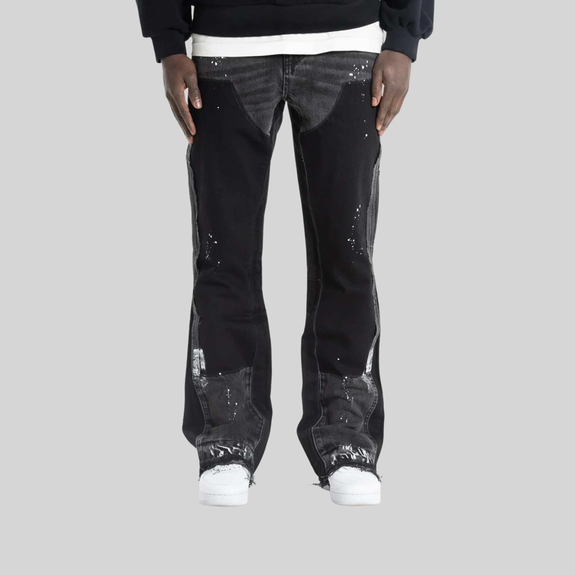 Black Patch-Work Jeans