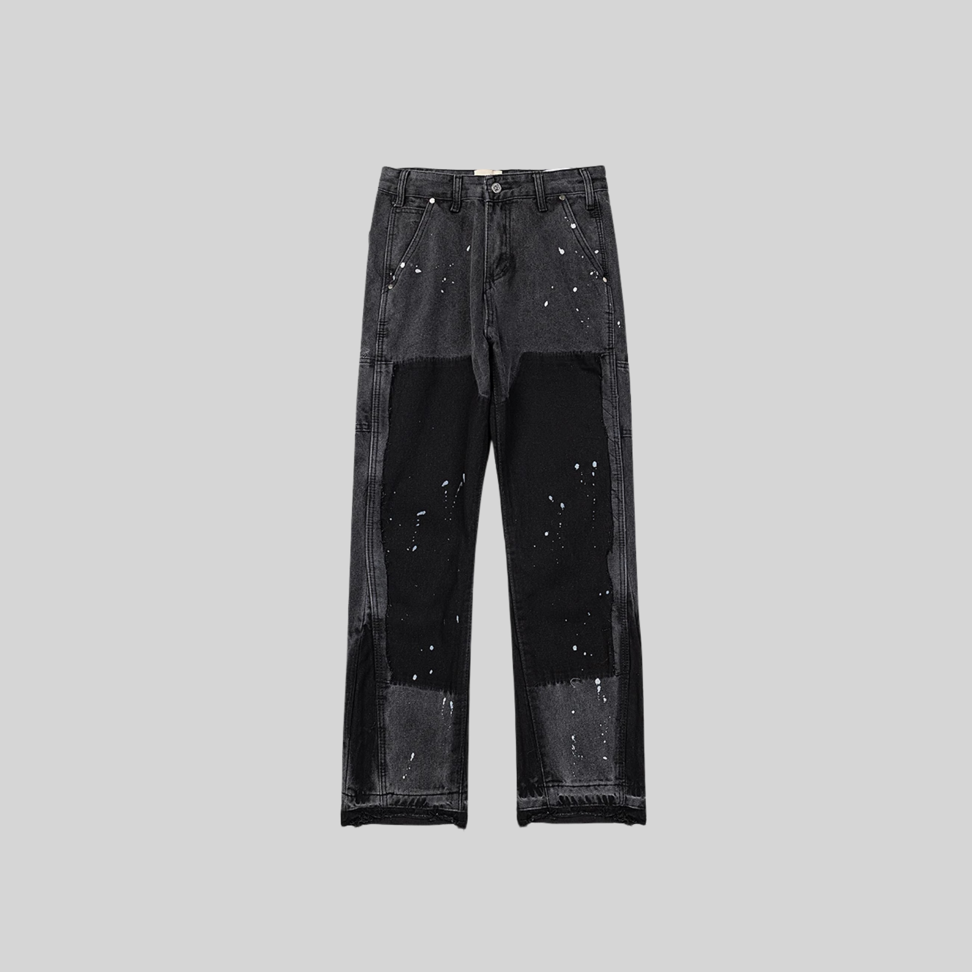 Black Patch-Work Jeans-2