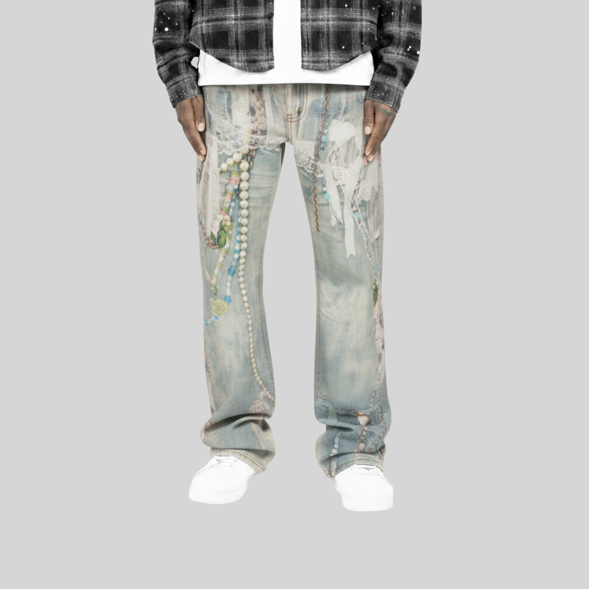 Pearls Straight Denim