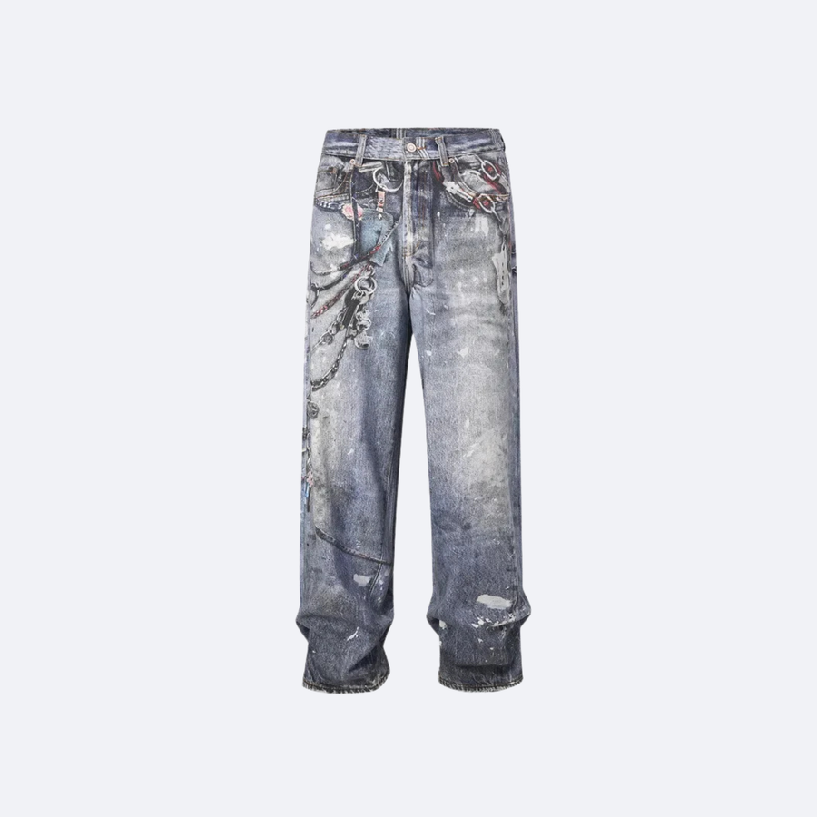 Washed Chain Jean
