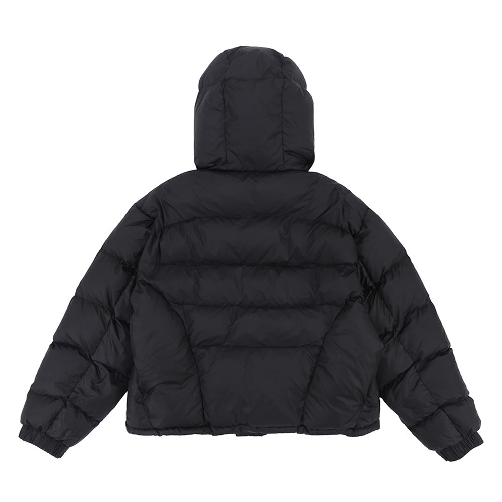 Black Hooded Puffer Jacket